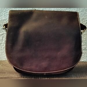 Medium Size Brown Leather Women's Bag. Crossbody Or Shoulder Bag.